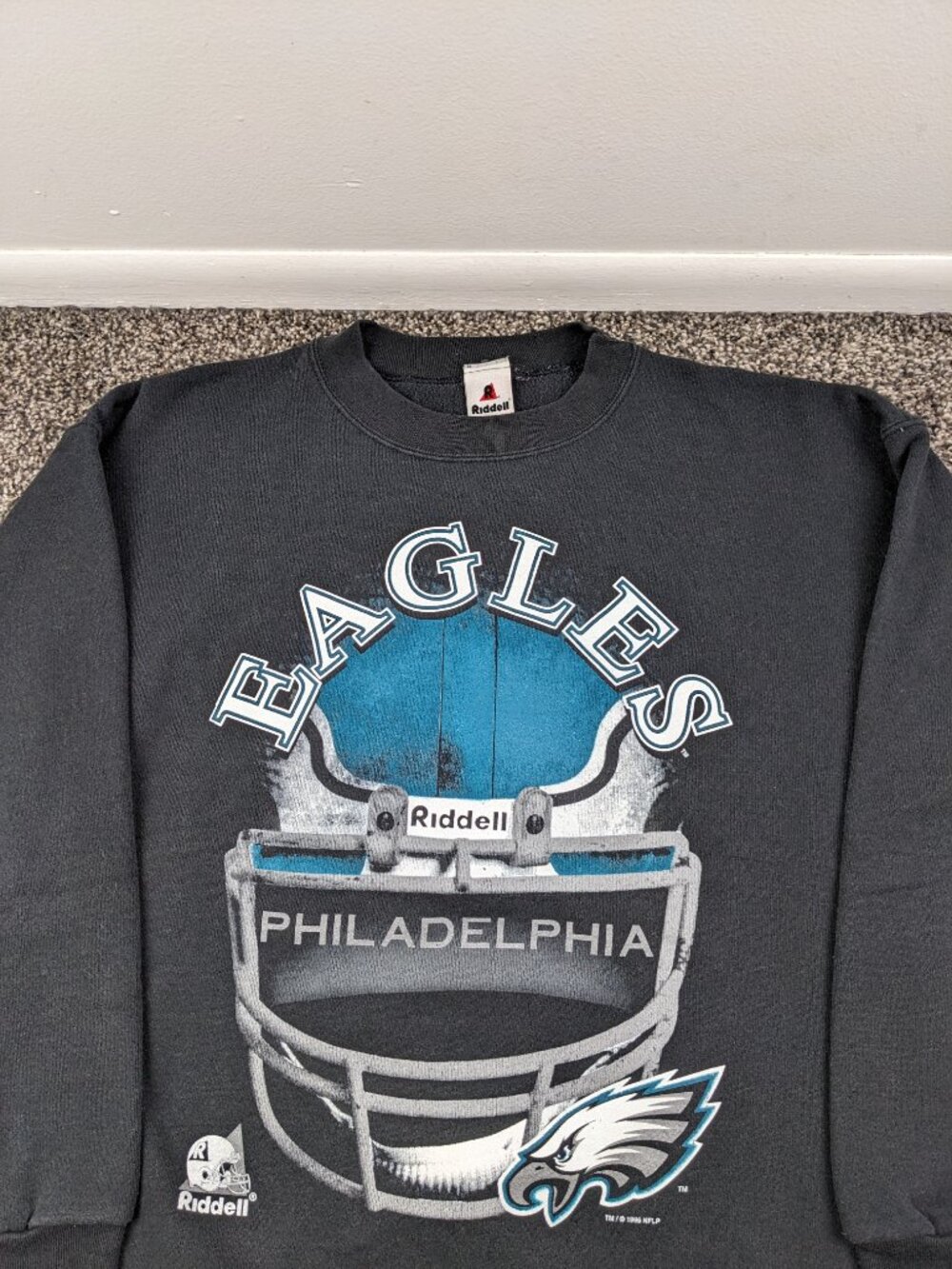 Vintage 1996 Philadelphia Eagles Sweatshirt Riddell 90s Mens Large USA Made
